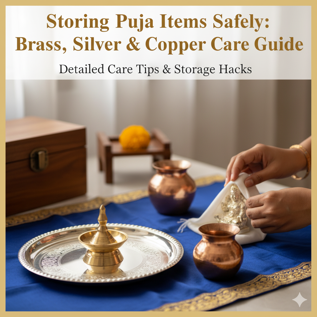 Storing Puja Items Safely: Brass, Silver & Copper Care Guide - my3ioNetra