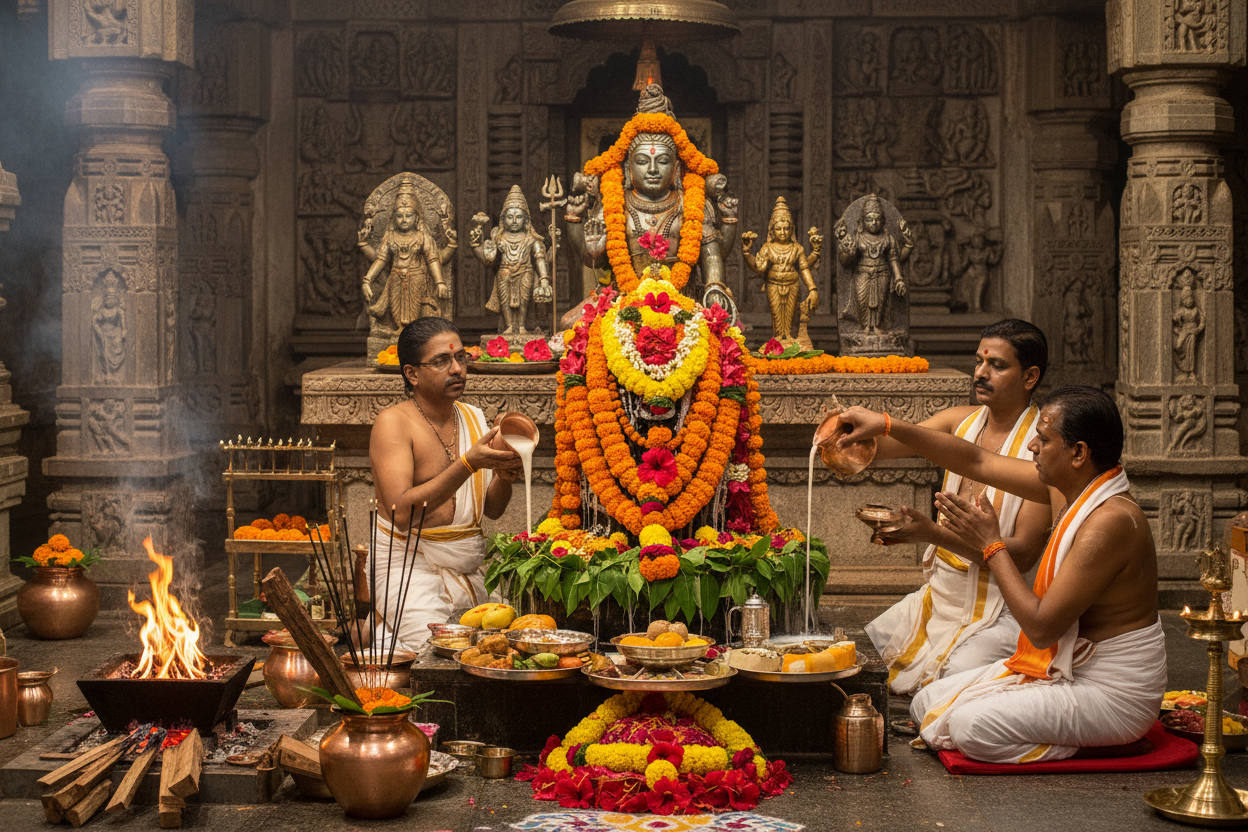 121 Rudrashtadhyayi Path, Laghu Rudrabhishek & Shiva Parivar Pujan