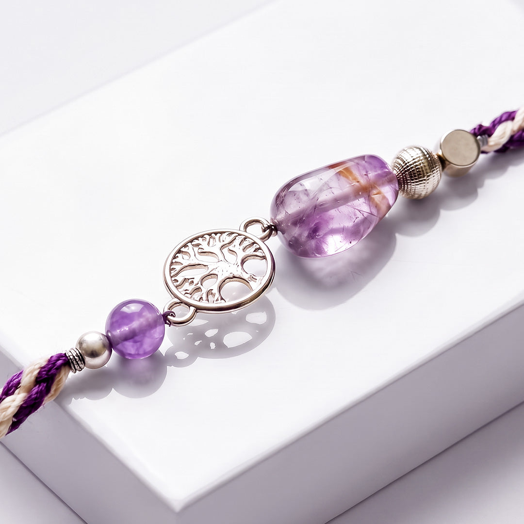 Amethyst with Tree of Life Rakhi