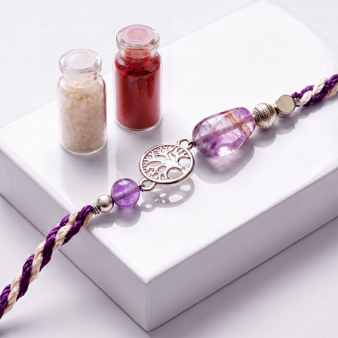Amethyst with Tree of Life Rakhi