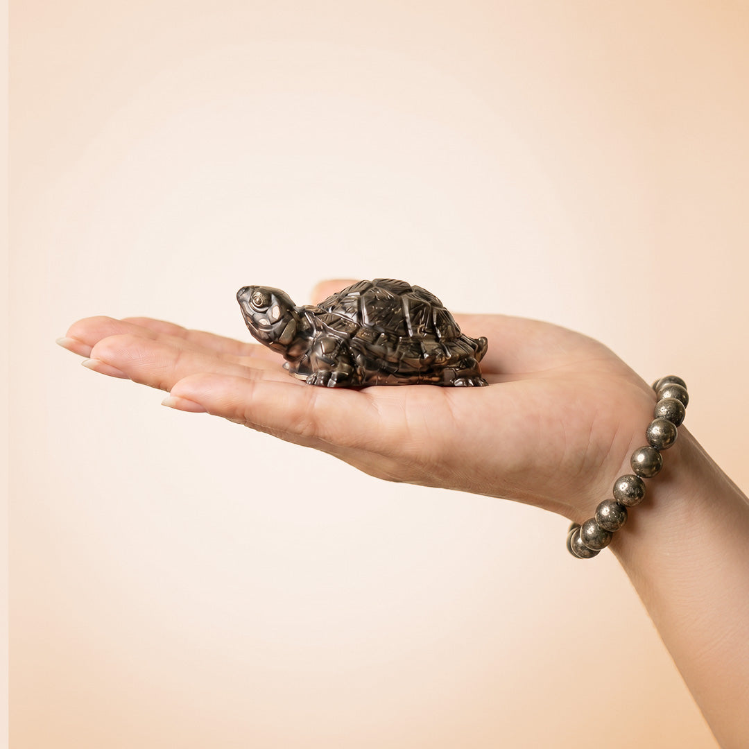 Vastu Shakti Combo( Pyrite tortoise + Pyrite bracelet )