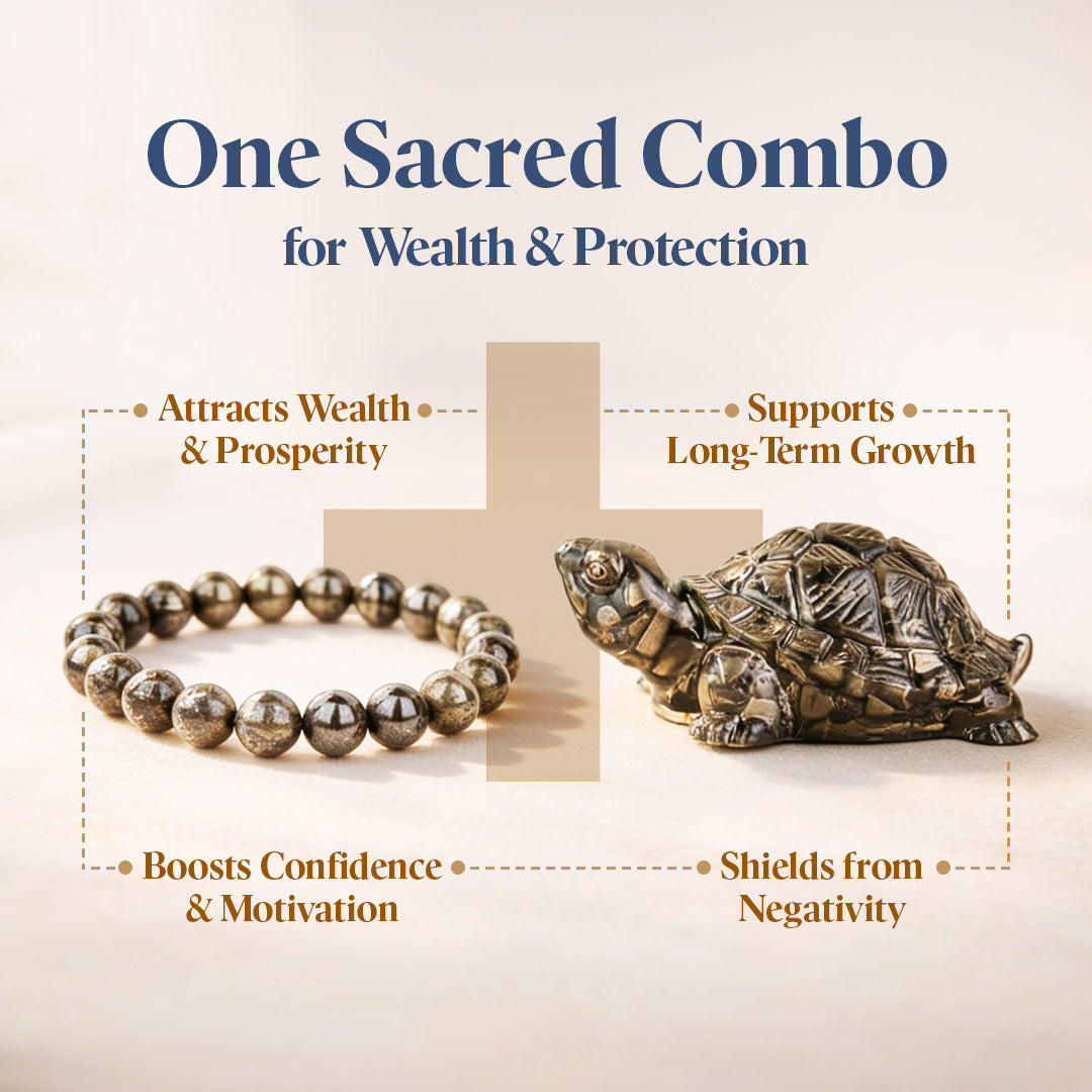 Vastu Shakti Combo( Pyrite tortoise + Pyrite bracelet )