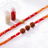 Om & Trinity Rudraksha Rakhi Set