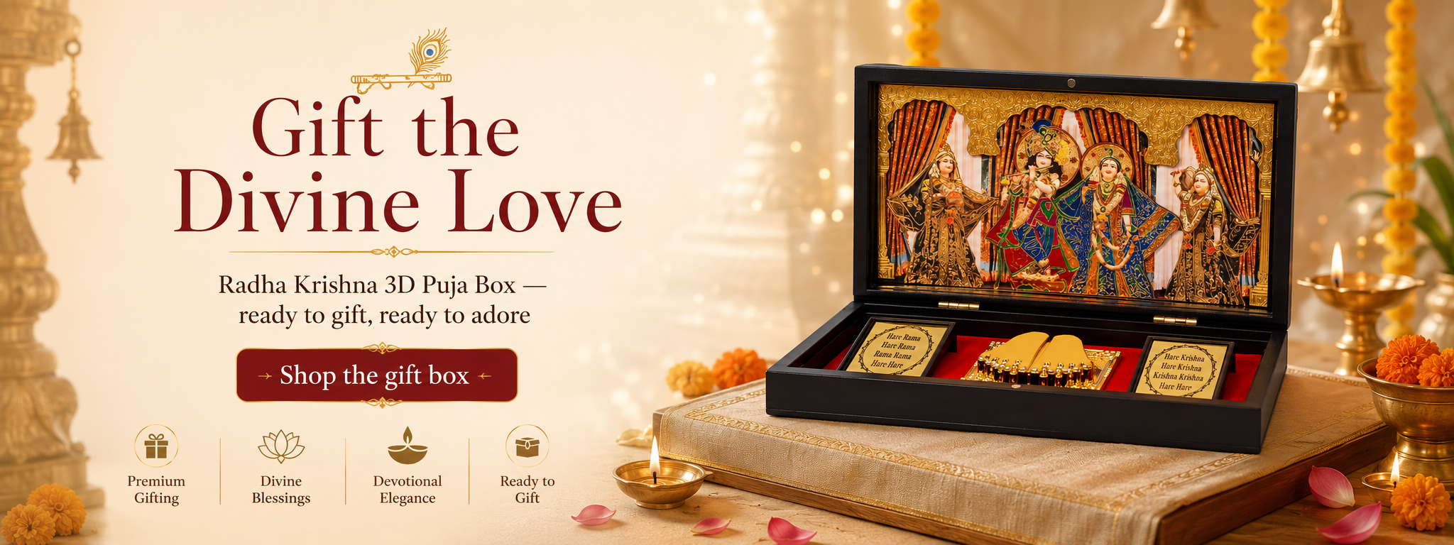 Radha Krishna 3D Puja box