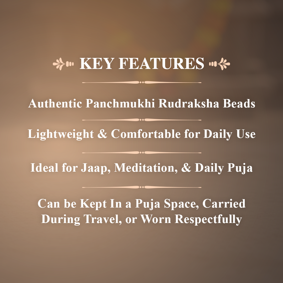 5 Mukhi Rudraksh Mala 54 Beads