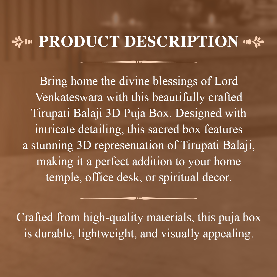 Tirupati Balaji 3D Puja box