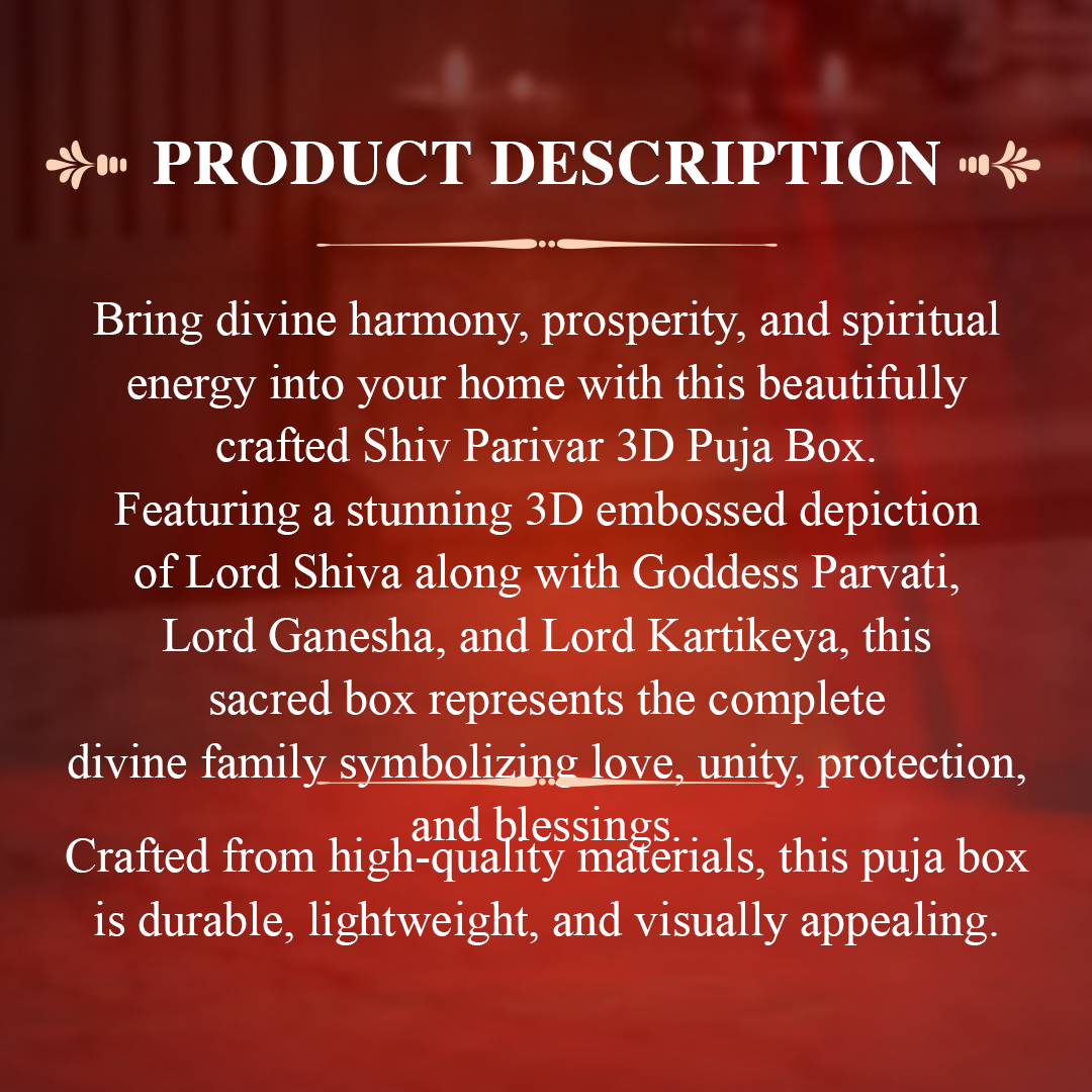 Shiv Parivaar 3D Puja Box