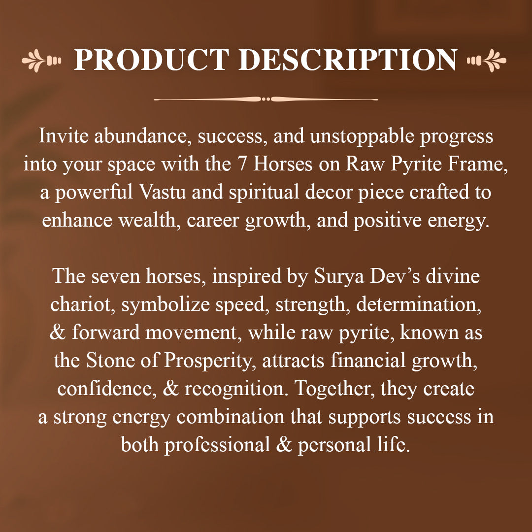 7 Horses on Raw Pyrite Frame – Symbol of Speed, Success & Prosperity