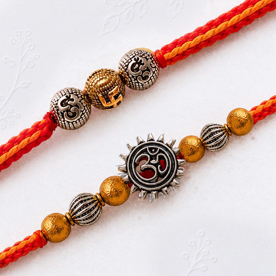 Om & Surya Rakhi Set
