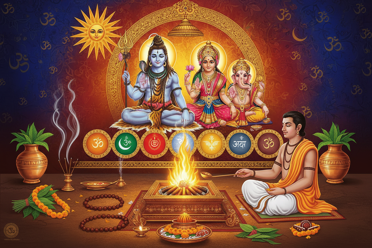 Mahamrityunjay Mantra Jaap, Navagraha Shanti, Shiva Parivar Pujan & Havan